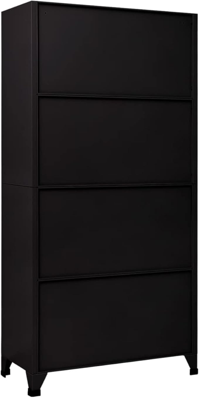 Steel Cabinet 90×45×180 cm Black