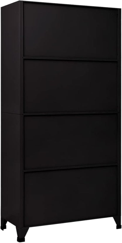 Steel Cabinet 90×45×180 cm Black
