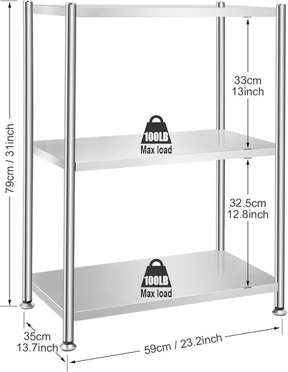 3-Tier Shelf 79×59×35 cm