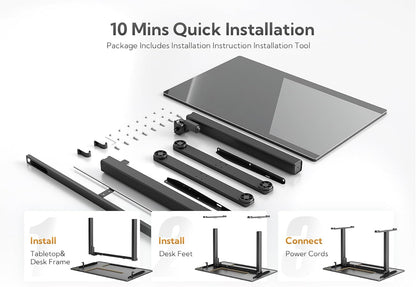Glass Standing Desk 100×60 cm Black