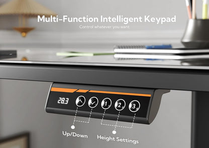 Glass Standing Desk 100×60 cm Black