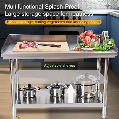Steel Prep Table with 2 Shelves