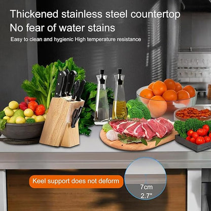 Steel Prep Table with 2 Shelves