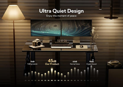 Glass Standing Desk 100×60 cm Black