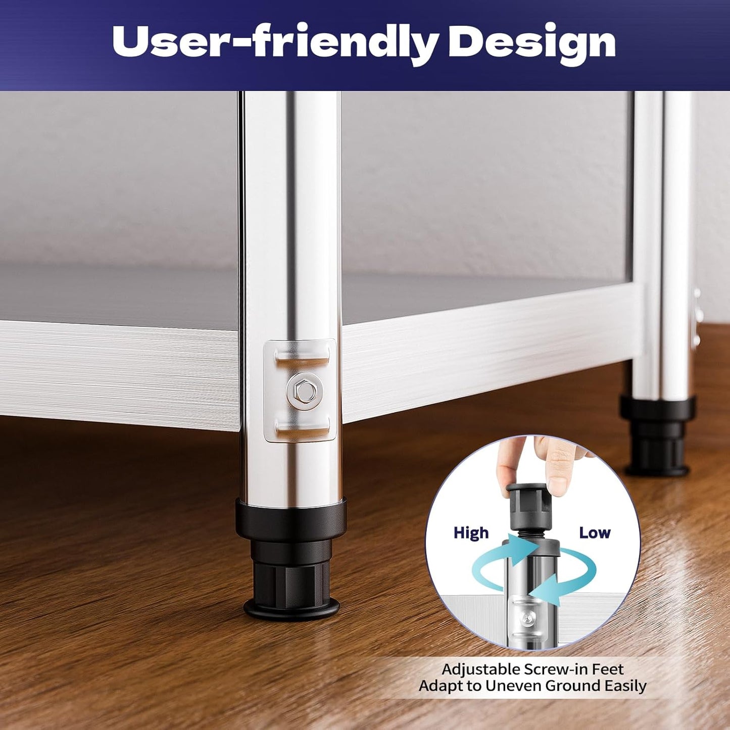 3‑Tier Steel Shelf 90×40 cm