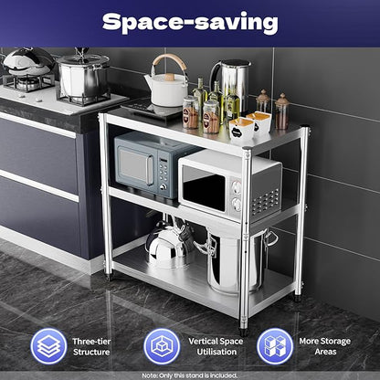 3‑Tier Steel Shelf 90×40 cm