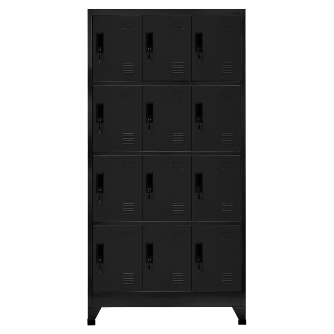 Steel Cabinet 90×45×180 cm Black