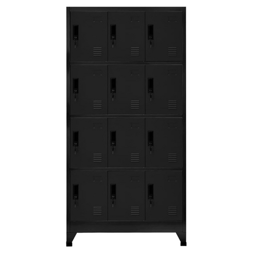 Steel Cabinet 90×45×180 cm Black